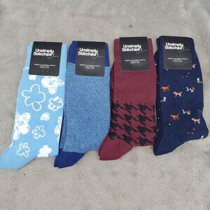 Unsimply Stitched Socks Mens One Size Four Pack Bundle of Crew Socks *NWT*